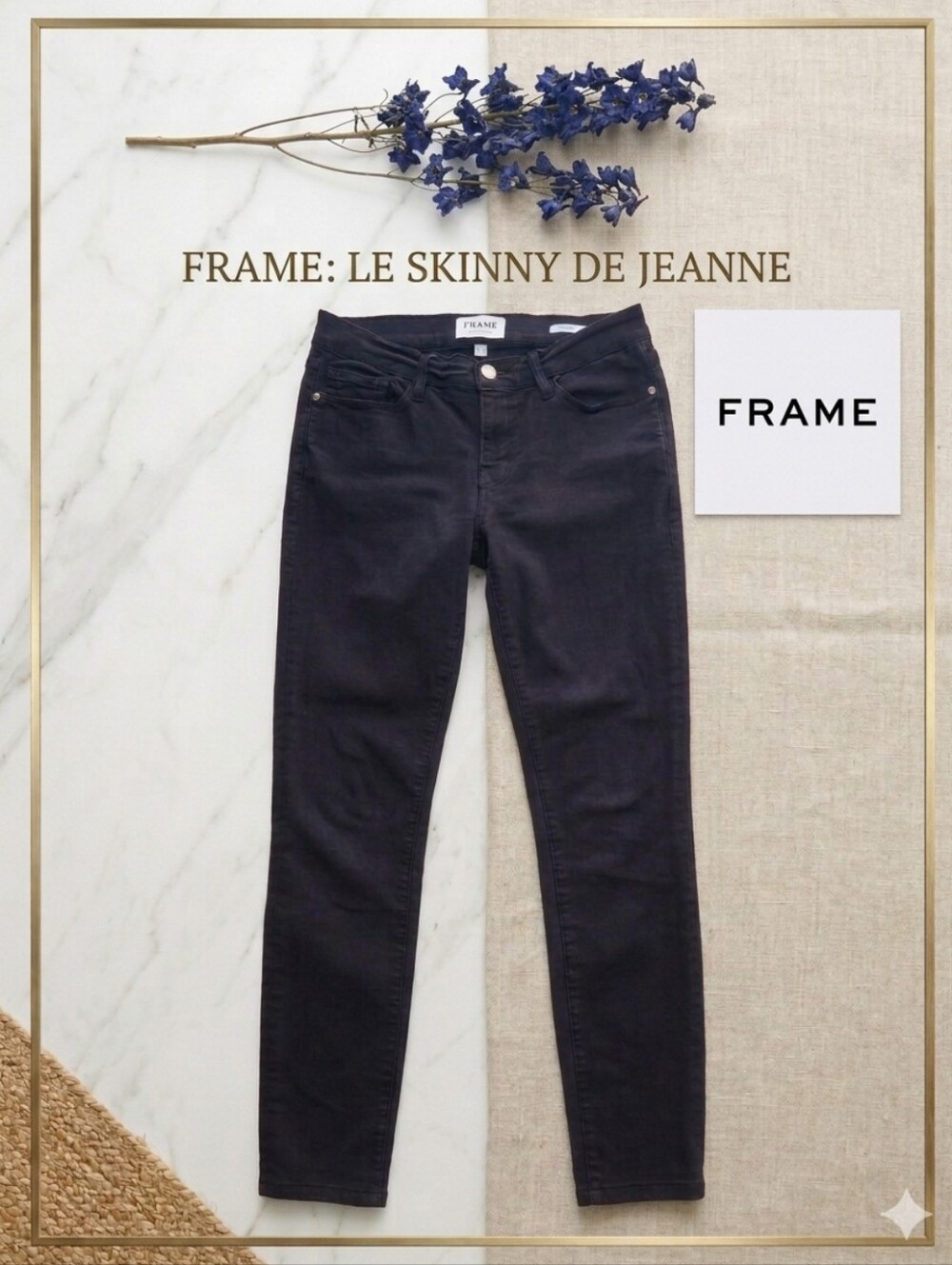 FRAME Le Skinny De Jeanne Jeans Dark Charcoal Grey Slim Skinny Denim Size 28